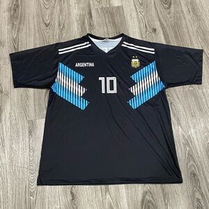 Black and Blue Argentina Soccer Jersey Messi size Large